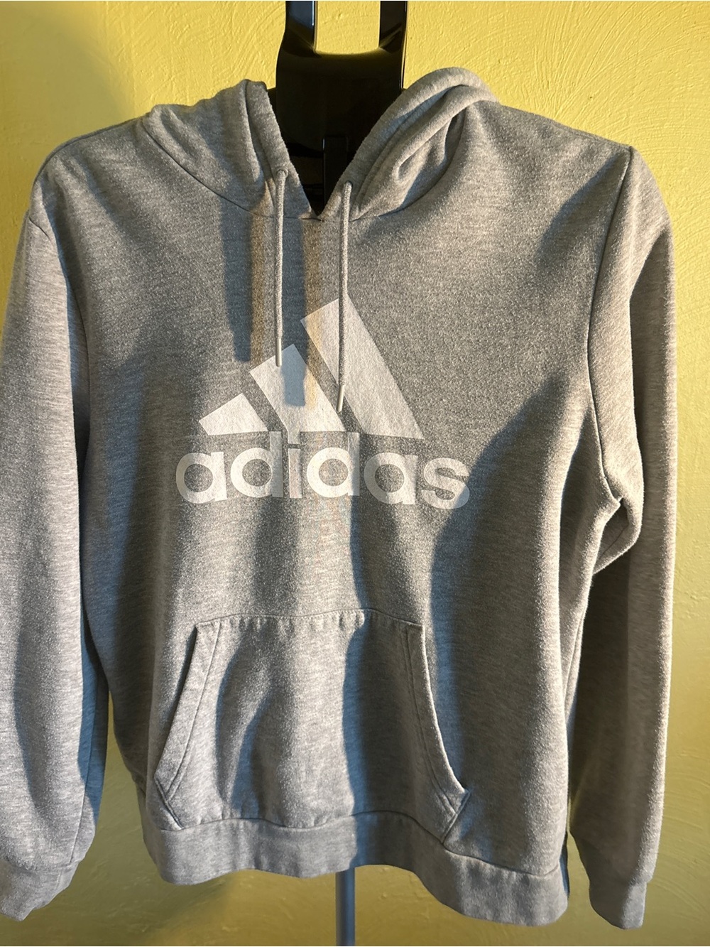 adidas Gray Pullover Hoodie with White Logo
